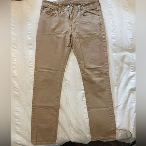 J Crew 484 Slim Jean 32 W x 32 L khaki color